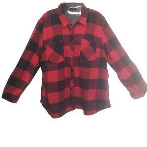 Natural Reflections Womens Shirt 1X Long Sleeve Button Red Buffalo  Check